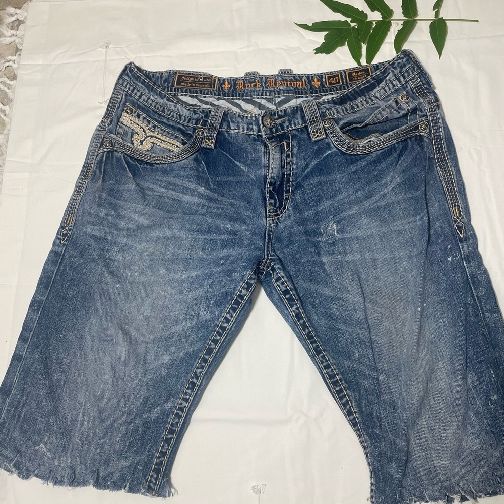 Rock Revival Blue Distressed Denim Jeans